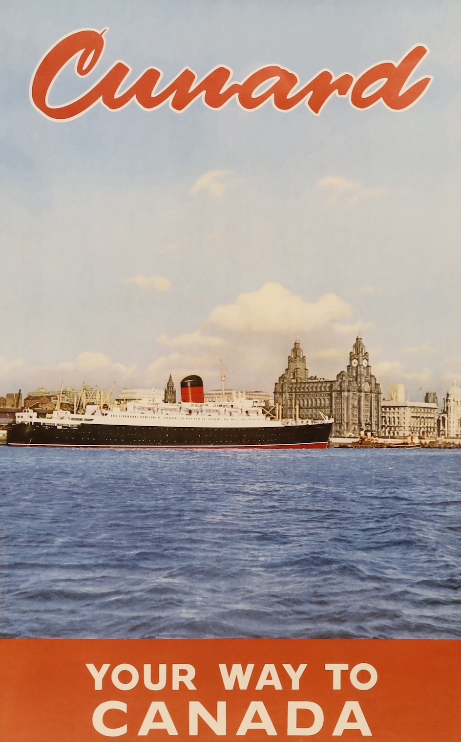 Cunard poster of Liverpool - “Your Way to Canada”, 77 x 48cm